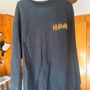 Def Leppard Black Crewneck Sweater for Men